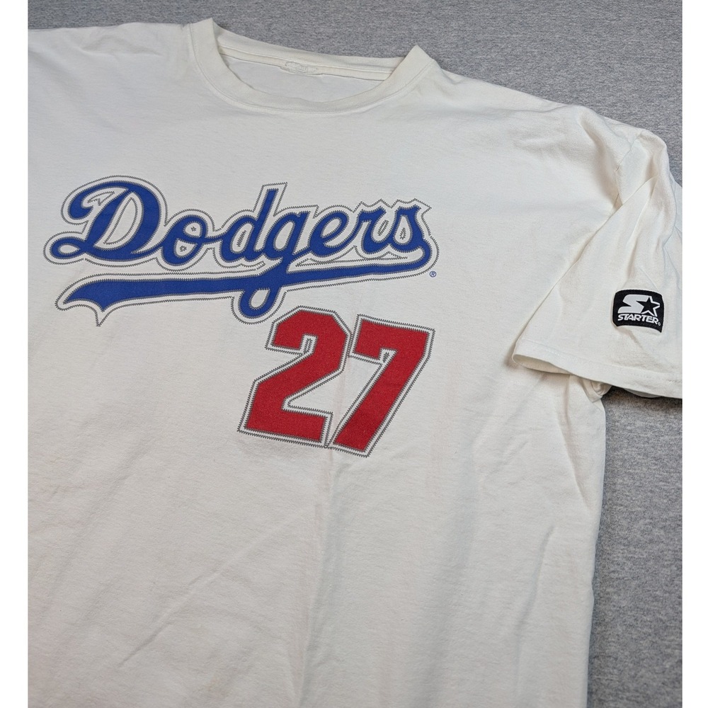 Vintage Starter 1999 LA Dodgers Kevin Brown 27 T-Shirt White Mens XXL MLB